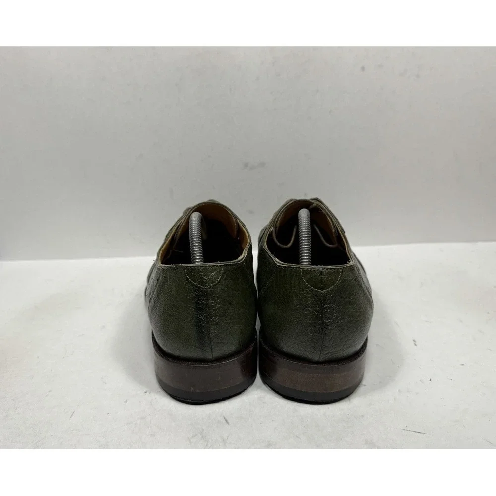 Dolce Vita Made in Italy Green Ostrich Handmade Dress Shoe Men's Size 10.5‎